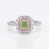 Natürlicher grüner Diamantring